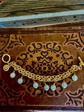 Ben-Amun Gold Chain Bracelet with Pearls